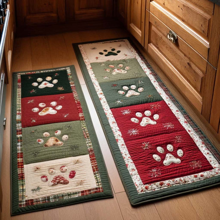 Tapis de cuisine antidérapant – Empreintes de pattes chaleureuses