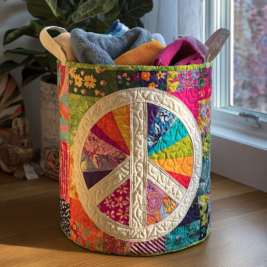 Panier à linge matelassé – Motif patchwork – vue 1