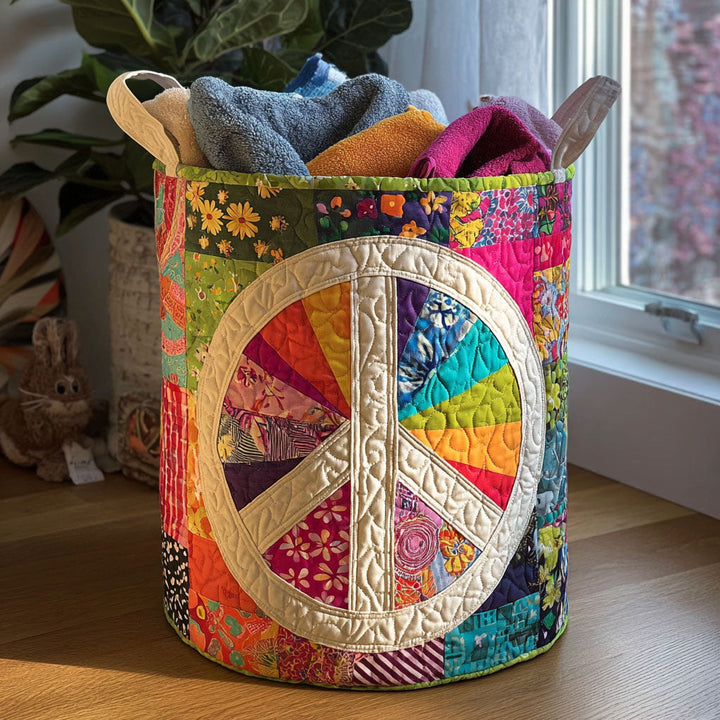 Panier à linge matelassé – Motif patchwork – vue 1