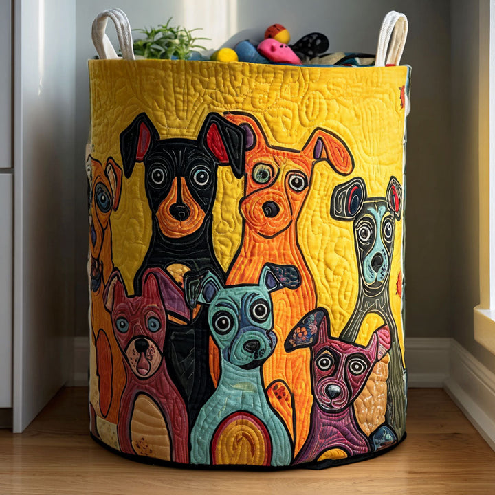 Panier à linge matelassé – Motif chiens – vue 8