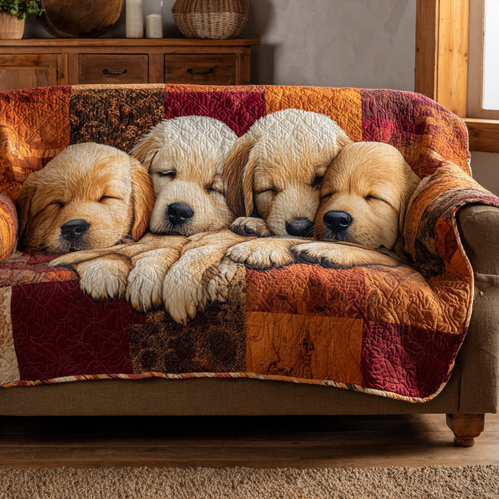 Housse de canapé matelassée – Golden Retriever – image 1