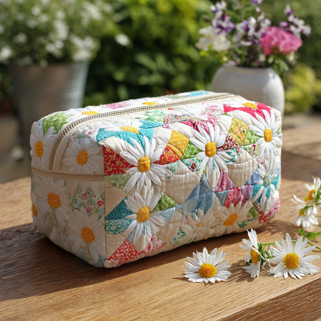 Trousse de maquillage matelassée prairie délicate – vue 1 – Maria Milano