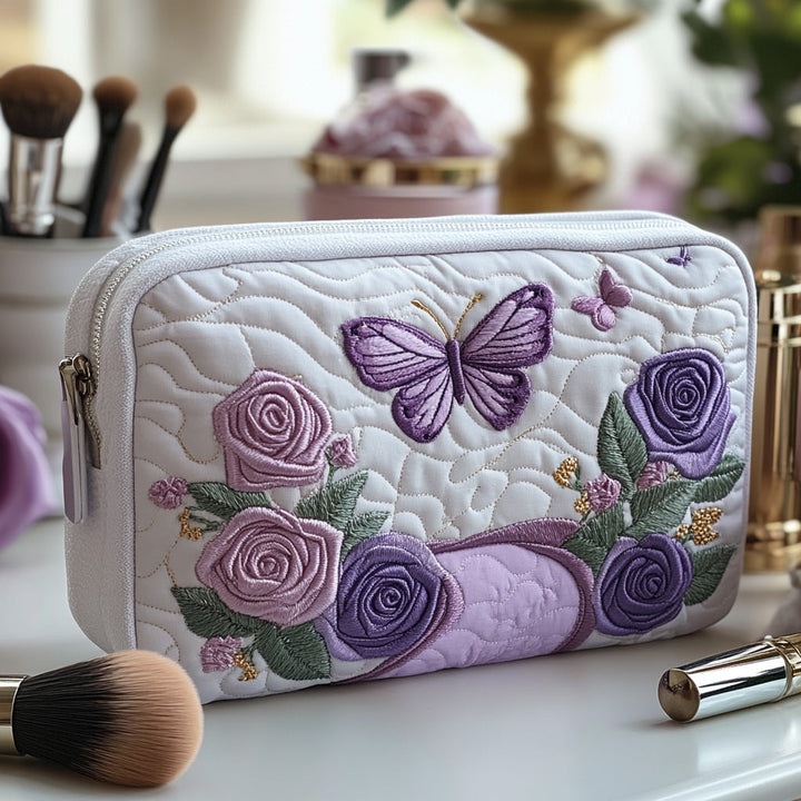 Trousse de maquillage matelassée élégantes nuances violettes – vue 1 – Maria Milano