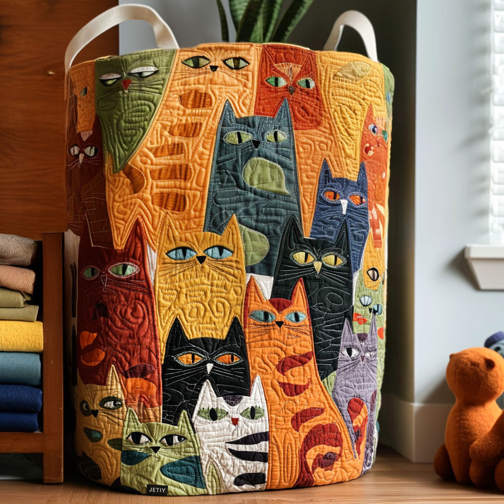 Panier à linge matelassé – Chats – vue 1