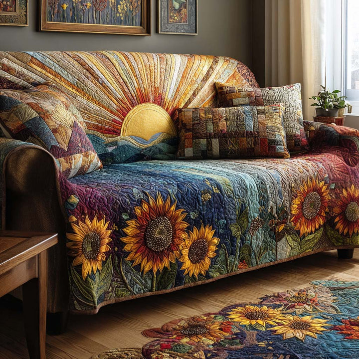 Housse de canapé matelassée – Motif ensoleillé
