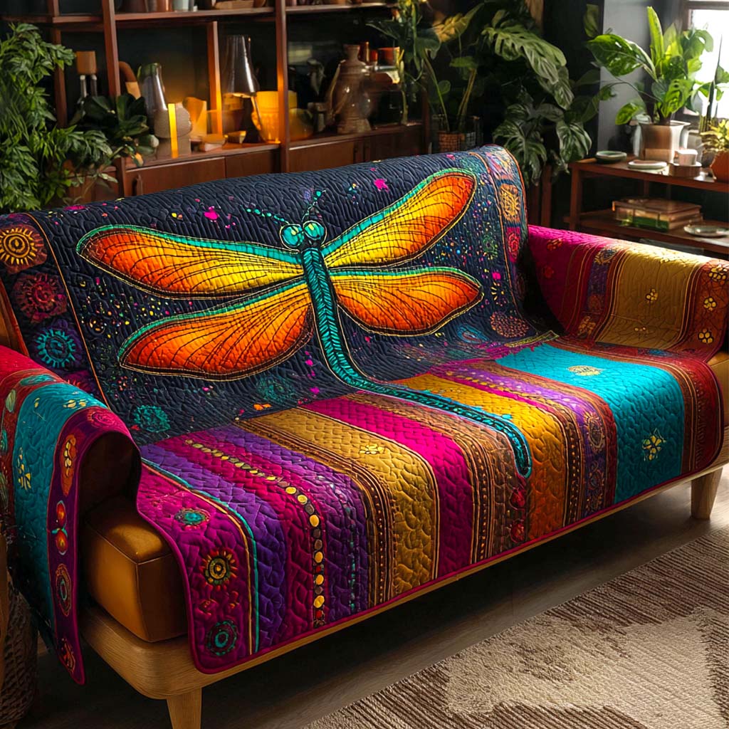 Housse de canapé matelassée – Libellules