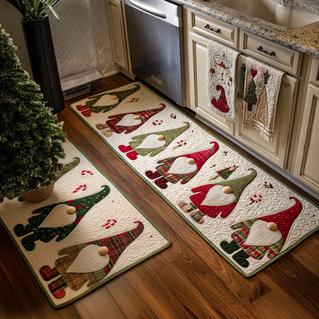 Tapis de cuisine antidérapant – Rouge et vert