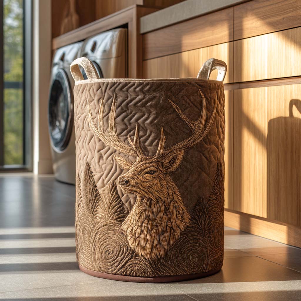 Panier à linge matelassé – Cerf – vue 1