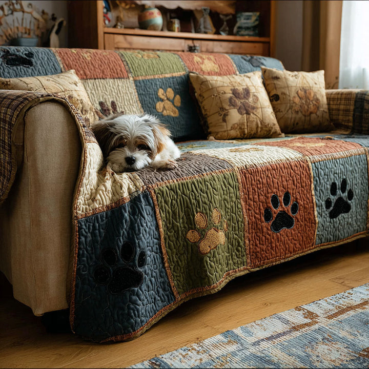 Housse de canapé matelassée – Patte rustique – image 1