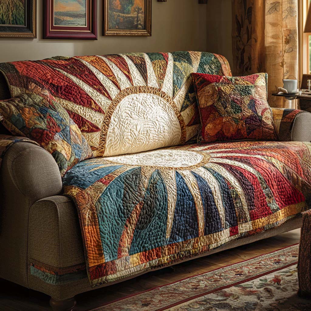 Housse de canapé matelassée – Motif ensoleillé