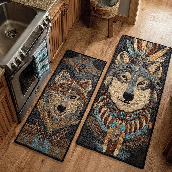 Tapis de cuisine antidérapant – Loup hurlant