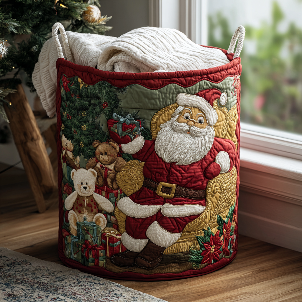Panier à linge matelassé – Père Noël – vue 4