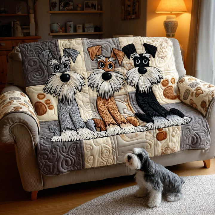 Housse de canapé matelassée – Schnauzer – image 1