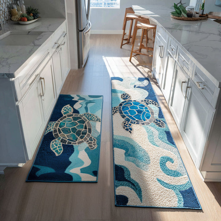 Tapis de cuisine antidérapant – Coquillages du rivage