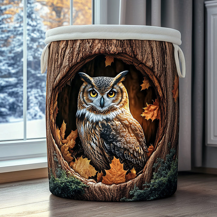 Panier à linge matelassé – Hibou – vue 1