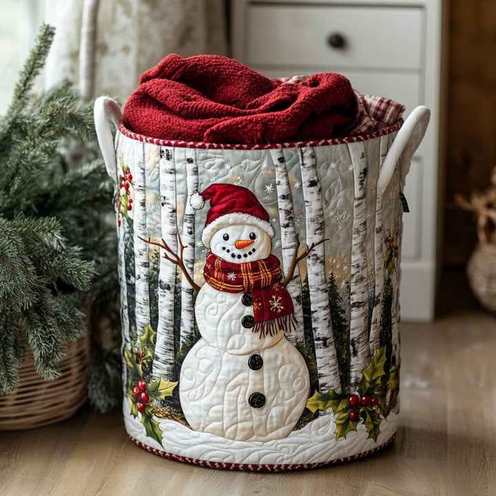 Panier à linge matelassé – Motif de Noël