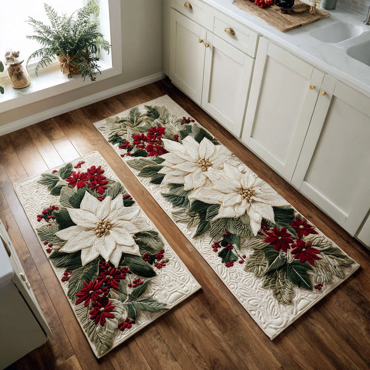 Tapis de cuisine antidérapant – Pétales de neige