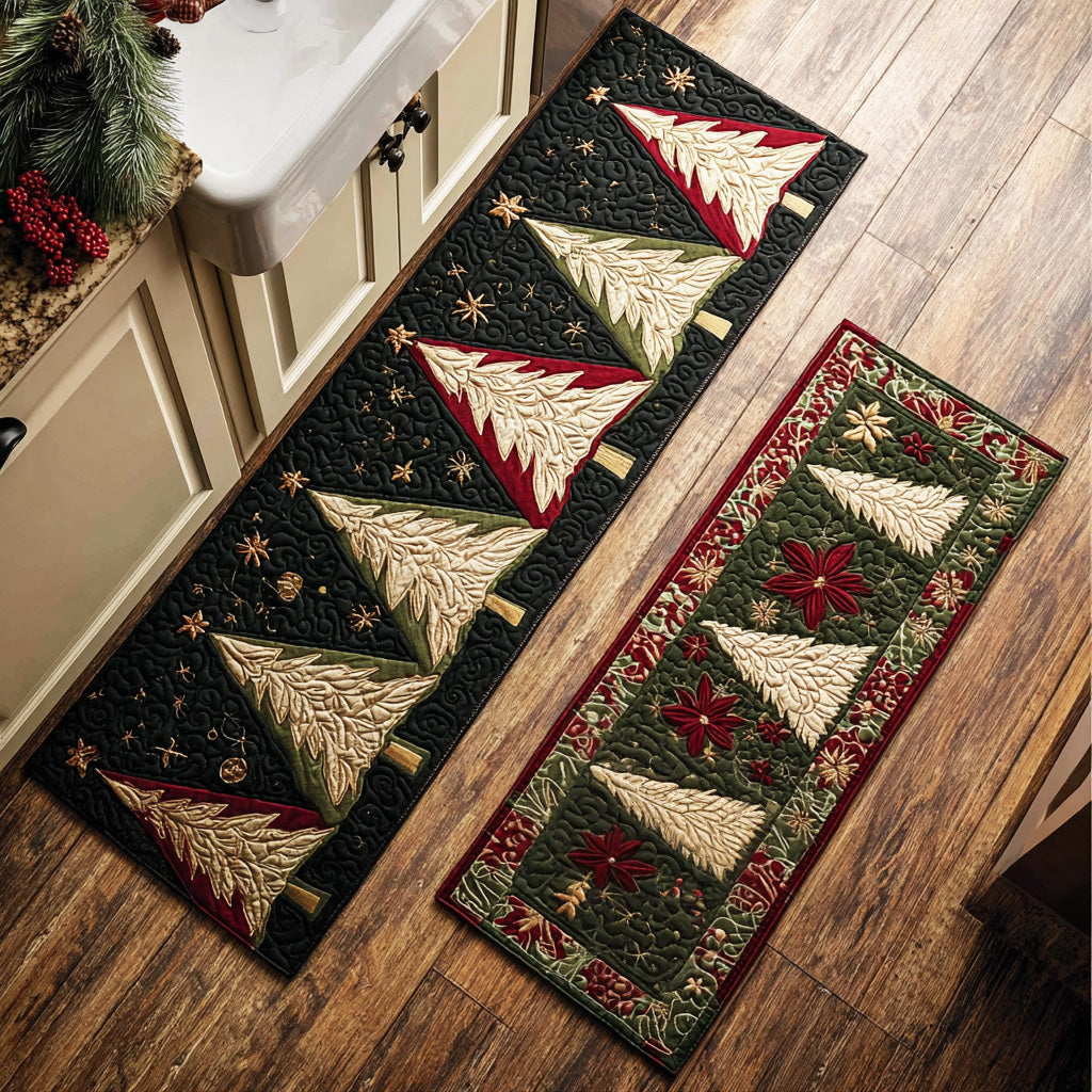 Tapis de cuisine antidérapant – Arbre enneigé