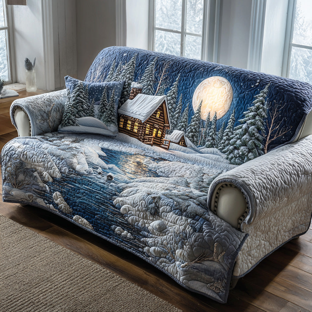 Housse de canapé matelassée – Motif forêt