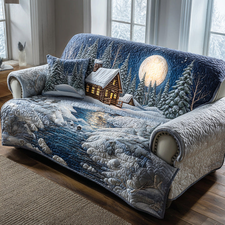 Housse de canapé matelassée – Motif forêt