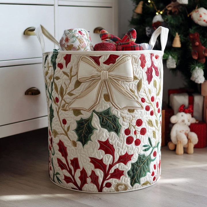 Panier à linge matelassé – Motif de Noël