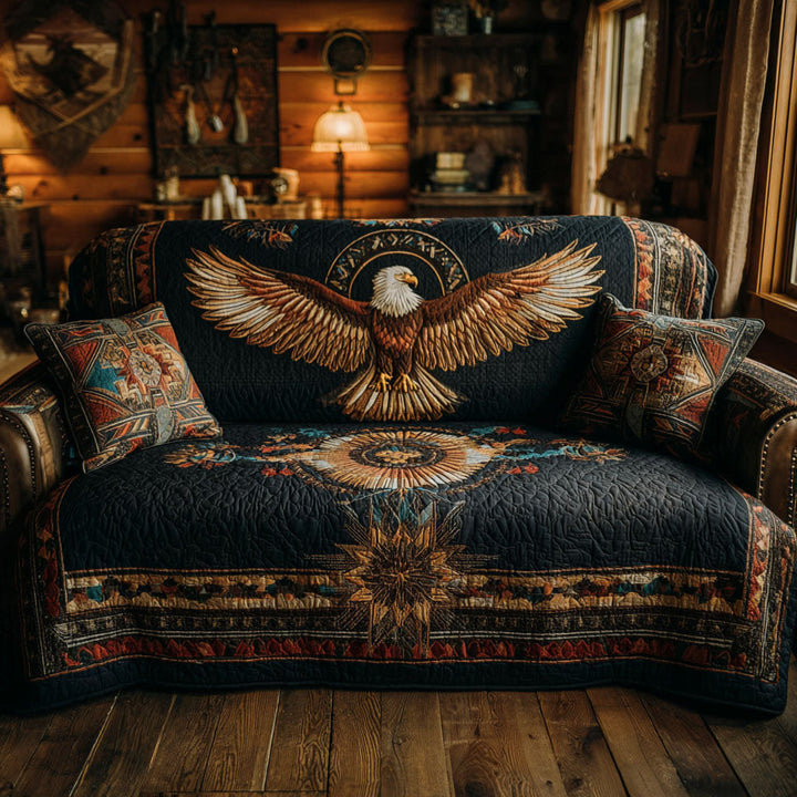Housse de canapé matelassée – Aigle en vol – image 1