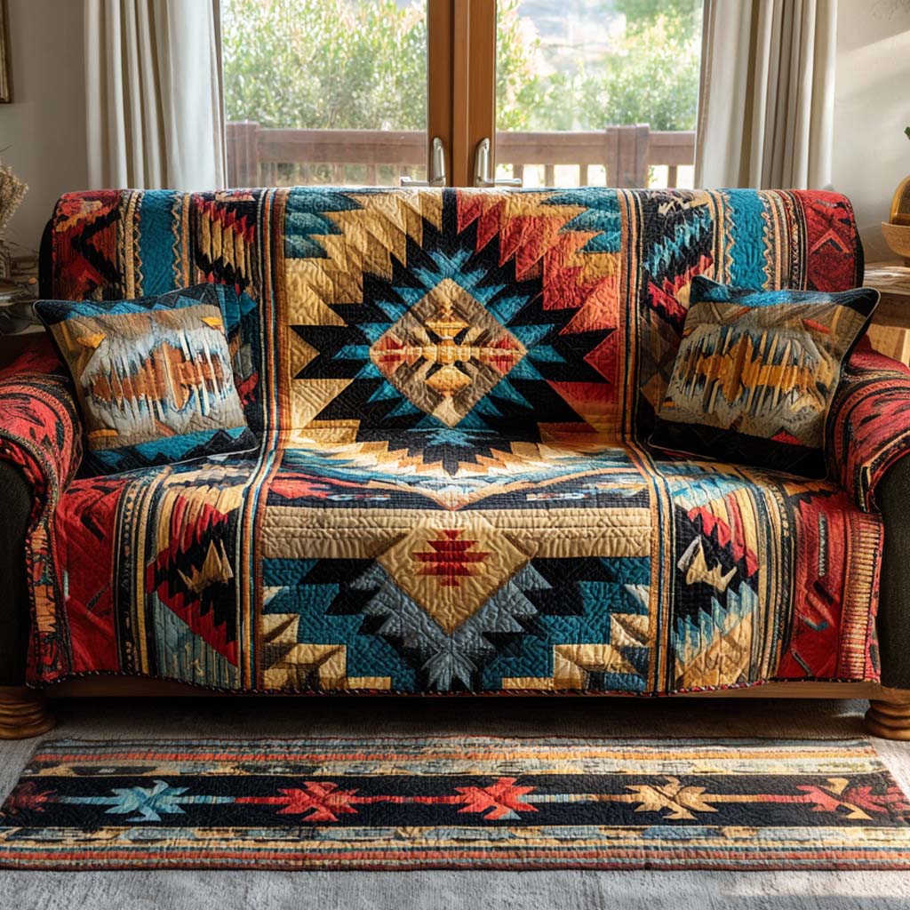 Housse de canapé matelassée – Motif du Sud-Ouest – image 1