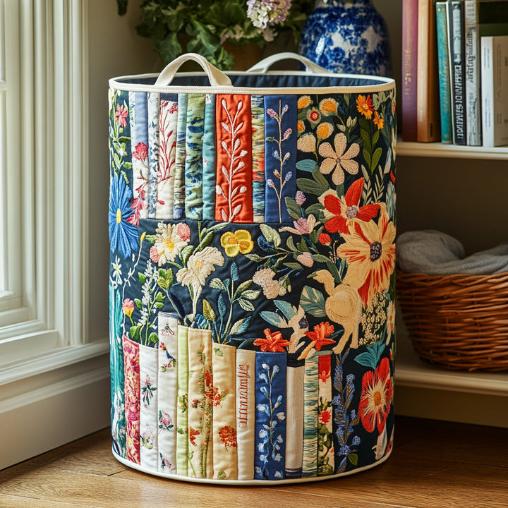 Panier à linge matelassé – Motif littéraire