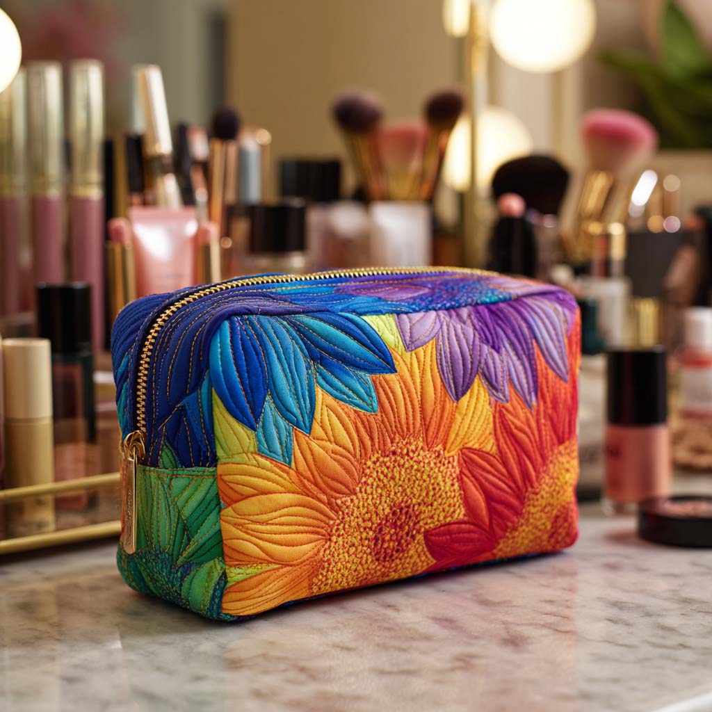 Trousse de maquillage matelassée motif estival – vue 1 – Maria Milano