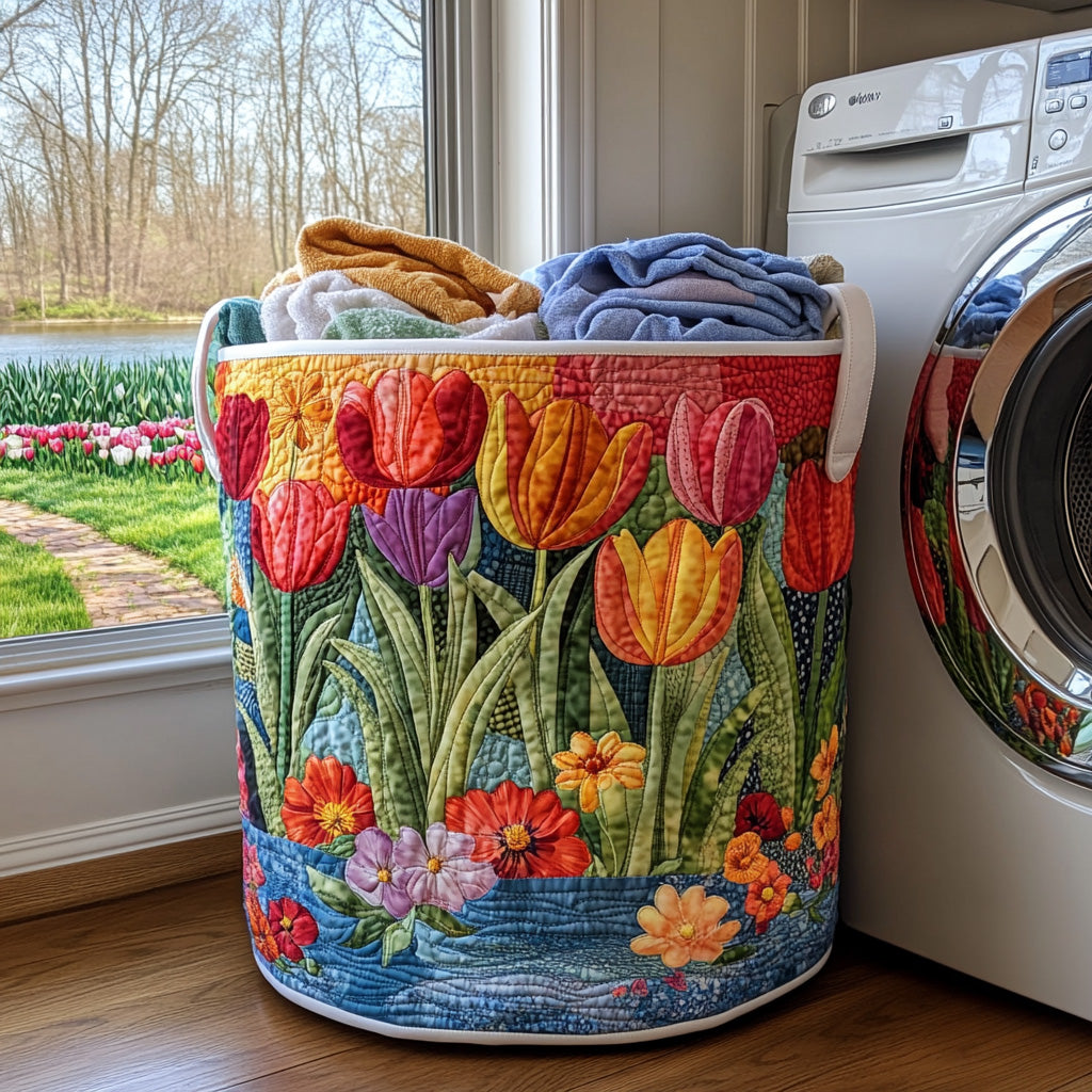 Panier à linge matelassé – Motif estival – vue 1