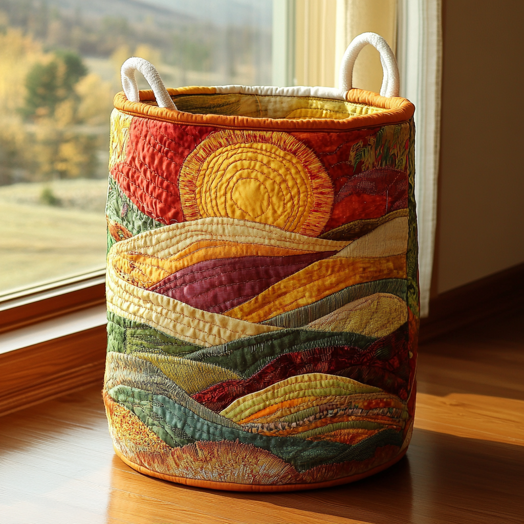 Panier à linge matelassé – Motif floral – vue 5