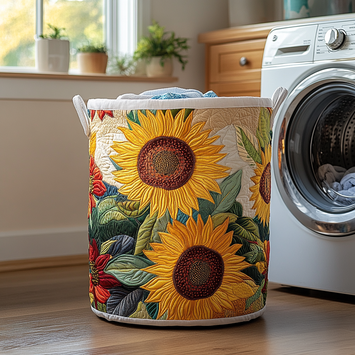 Panier à linge matelassé – Tournesols – vue 1