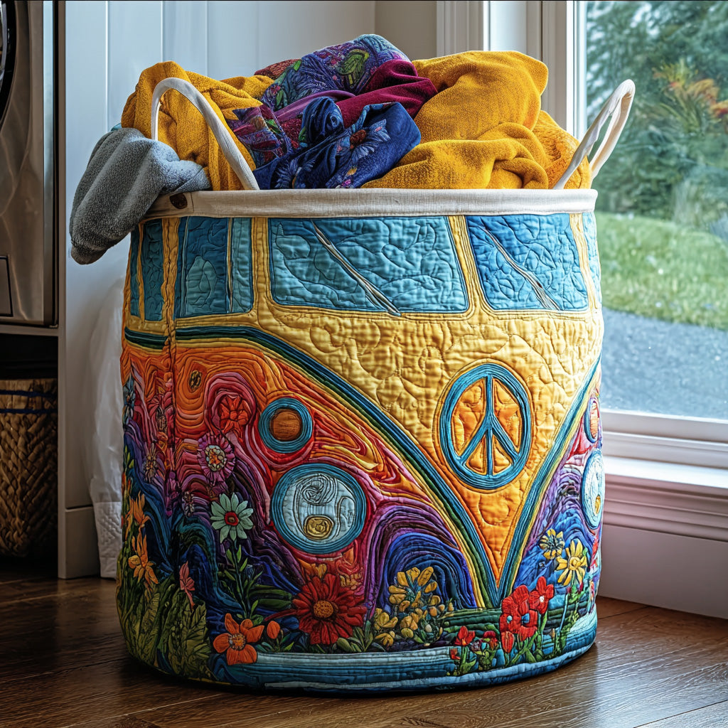 Panier à linge matelassé – Style hippie coloré – vue 5
