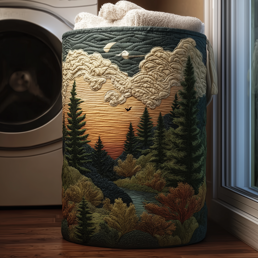 Panier à linge matelassé – Paysage naturel – vue 1