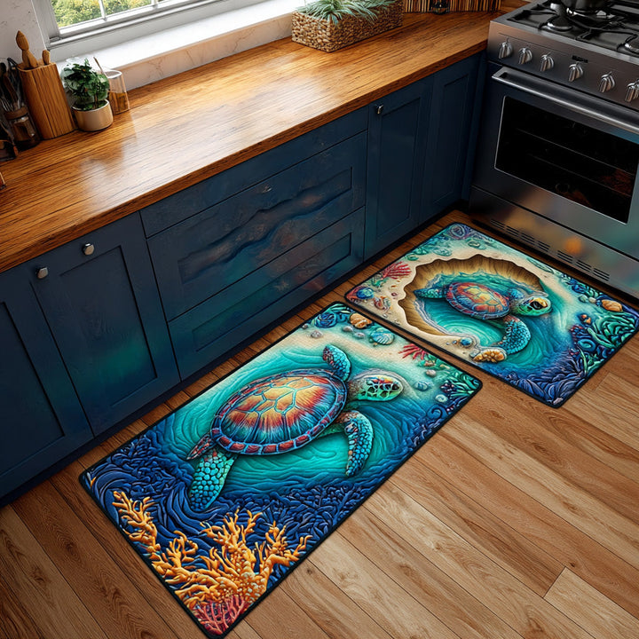 Tapis de cuisine antidérapant – Vagues et ambiance marine