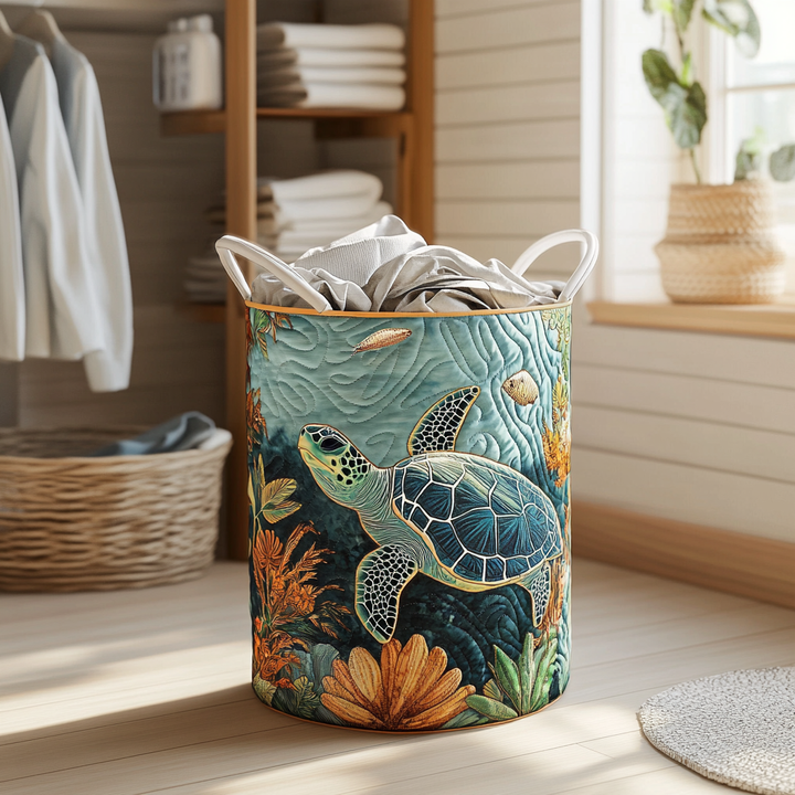 Panier à linge matelassé – Tortue marine – vue 1