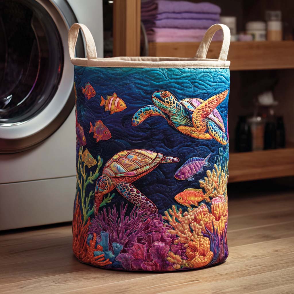 Panier à linge matelassé – Motif marin