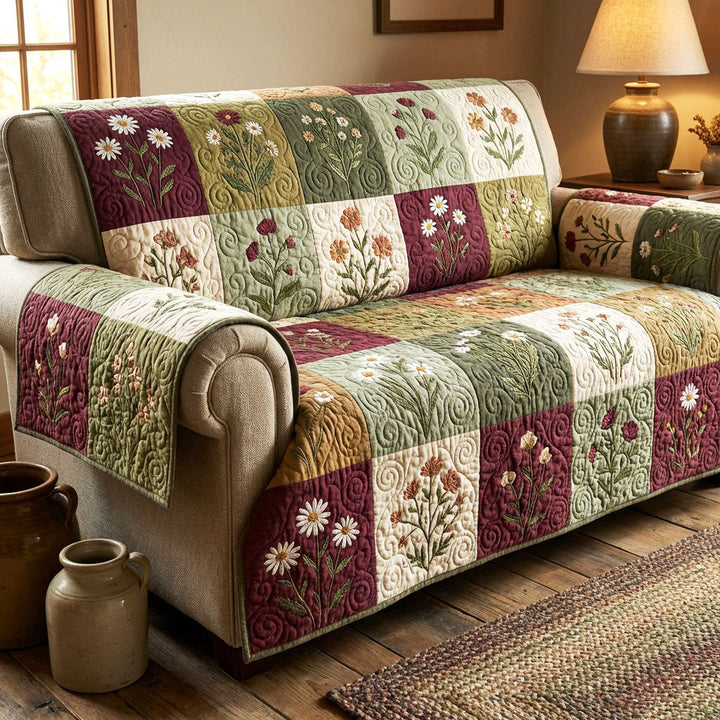 Housse de canapé matelassée – Style vintage – image 1
