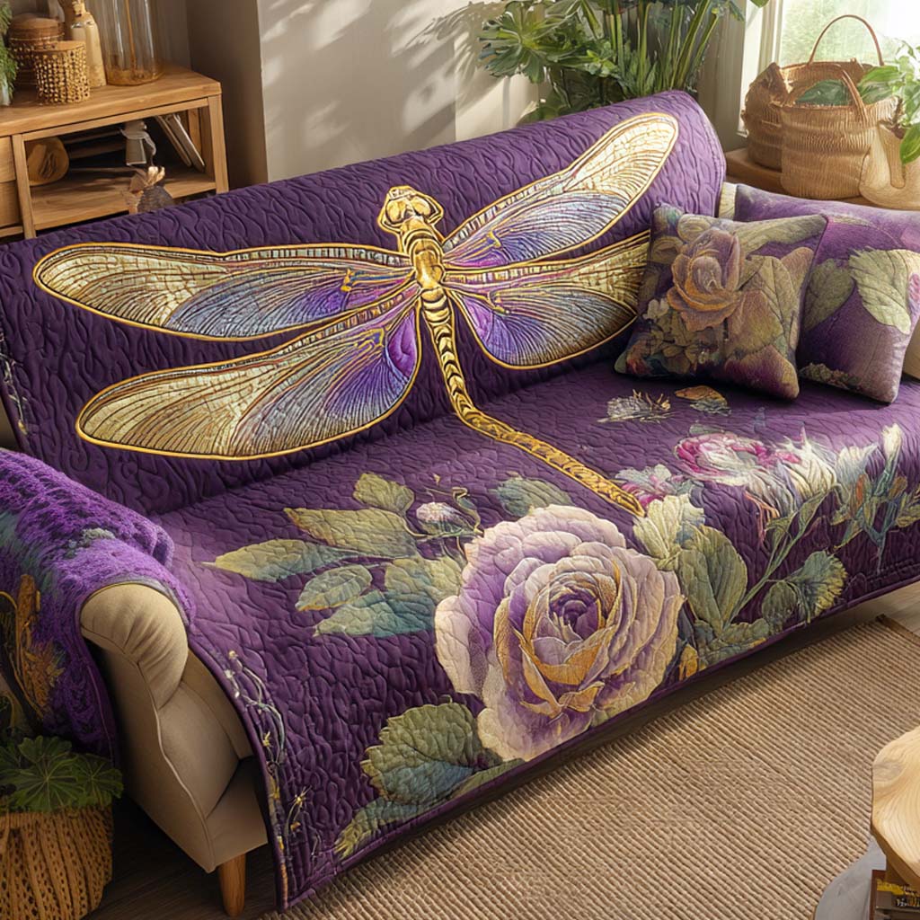 Housse de canapé matelassée – Libellules