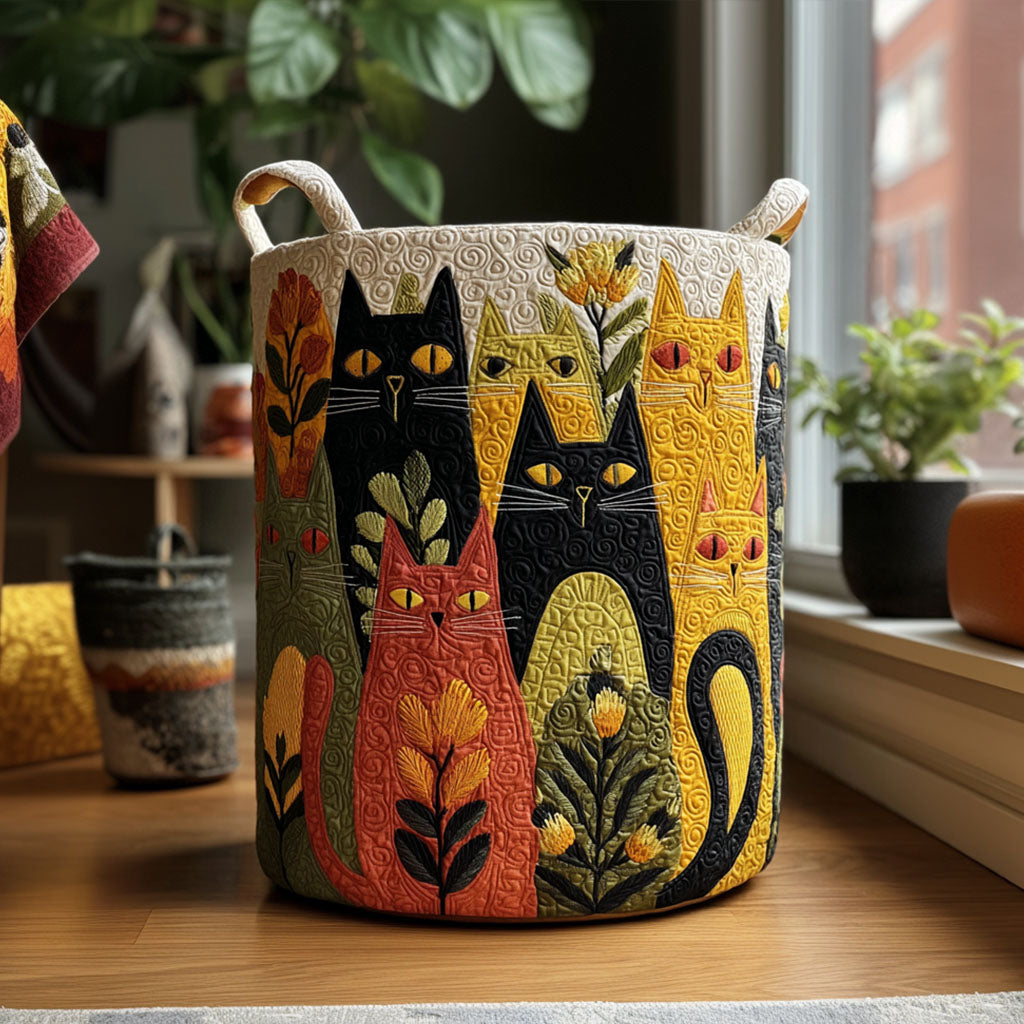 Panier à linge matelassé – Chats – vue 1