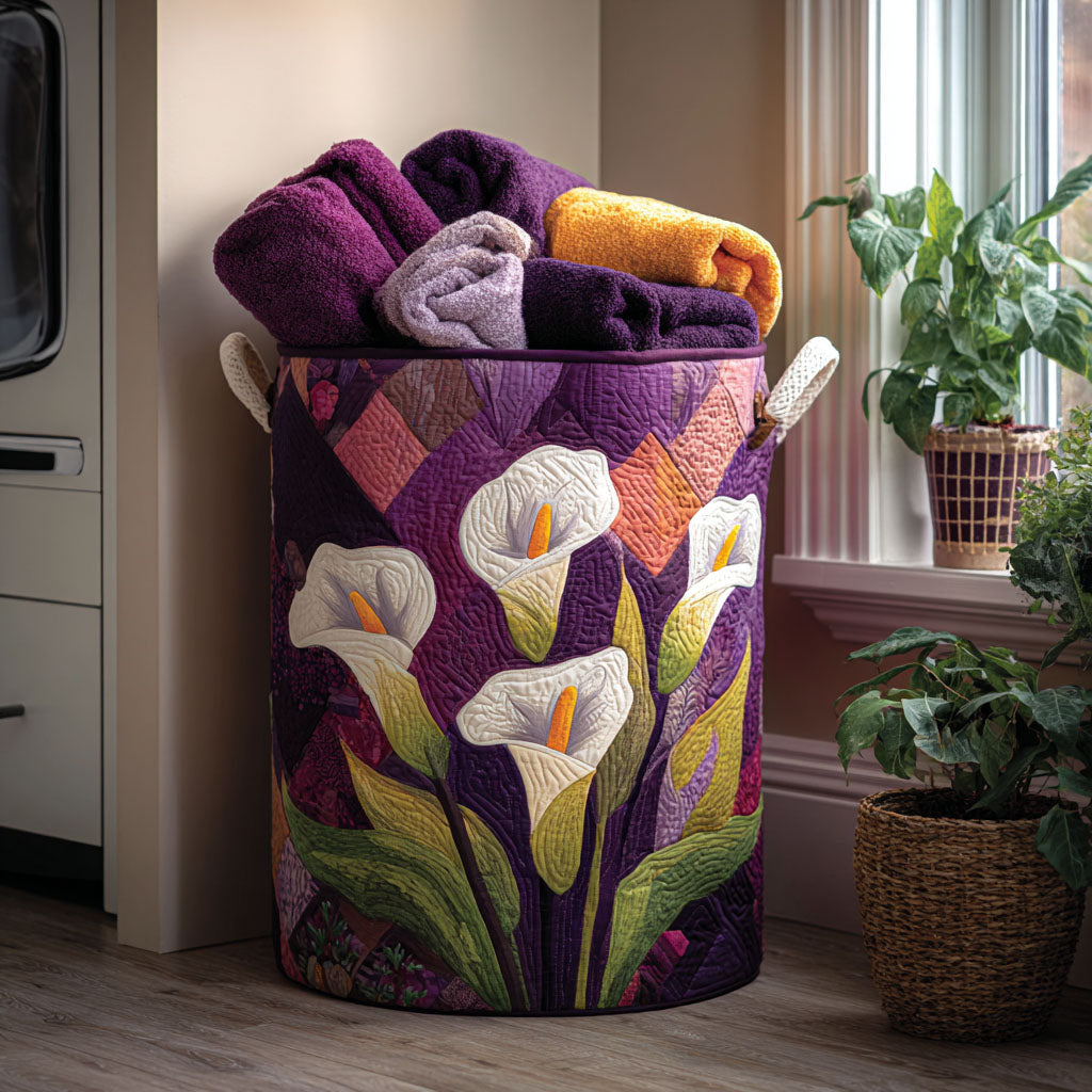 Panier à linge matelassé – Motif floral