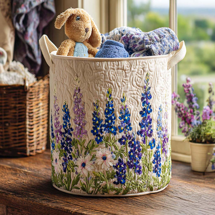 Panier à linge matelassé – Motif floral – vue 1