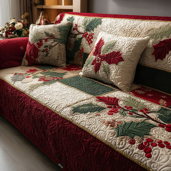 Housse de canapé matelassée – Motif hivernal – image 1