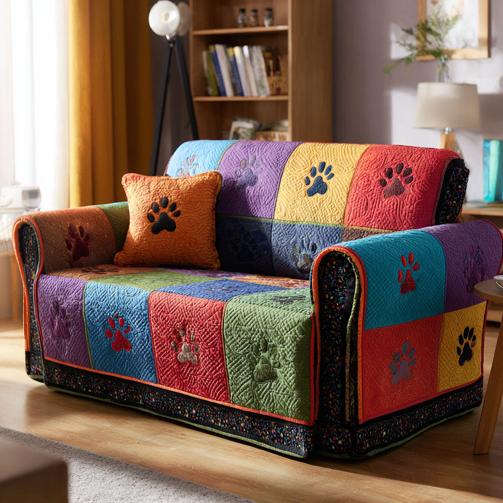 Housse de canapé matelassée – Motif hivernal – image 1