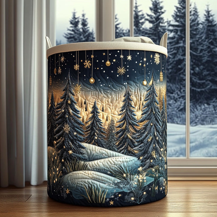Panier à linge matelassé – Paysage forestier