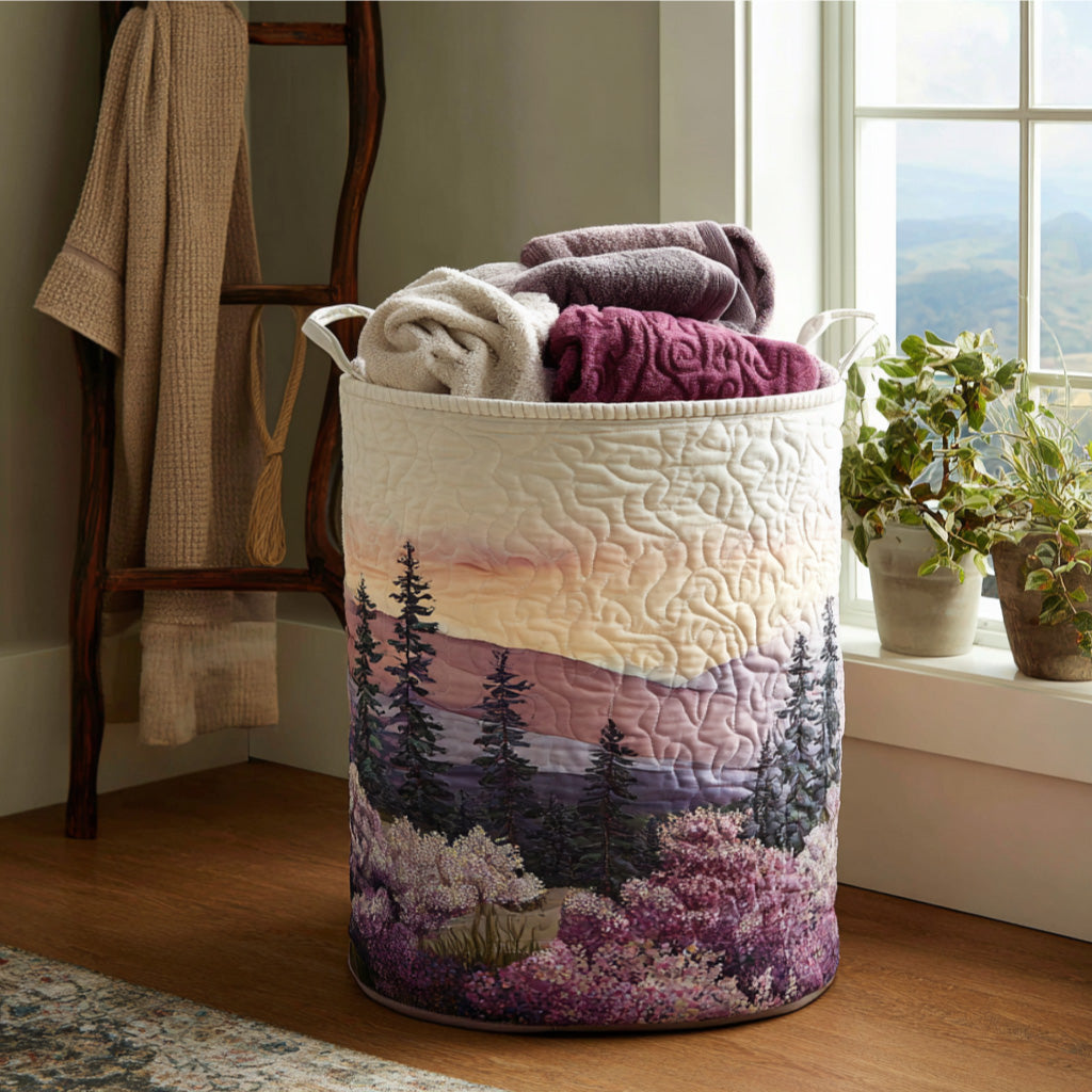 Panier à linge matelassé – Motif floral – vue 6