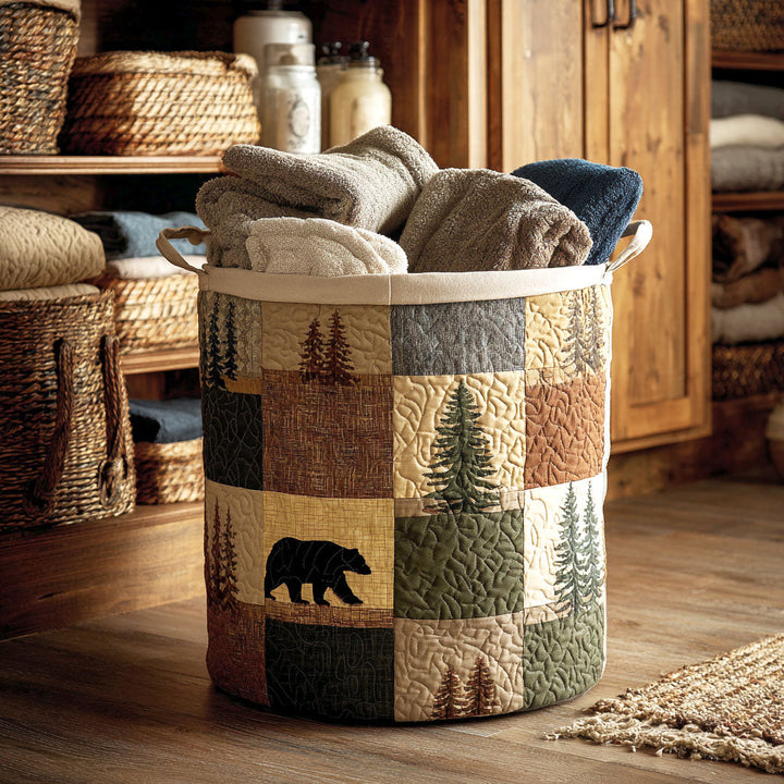 Panier à linge matelassé – Paysage naturel – vue 1