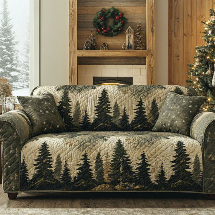 Housse de canapé matelassée – Forêt paisible – image 1