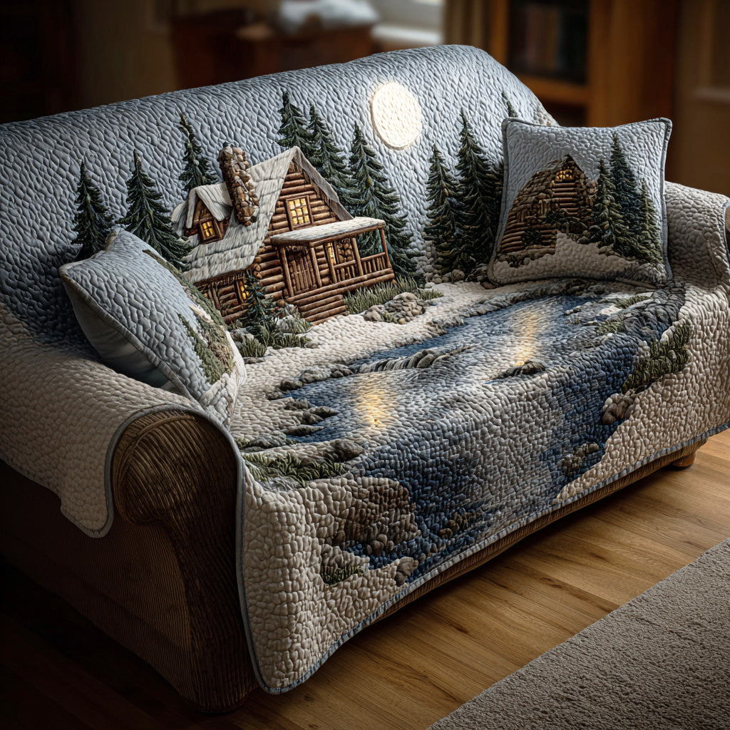Housse de canapé matelassée – Motif forêt