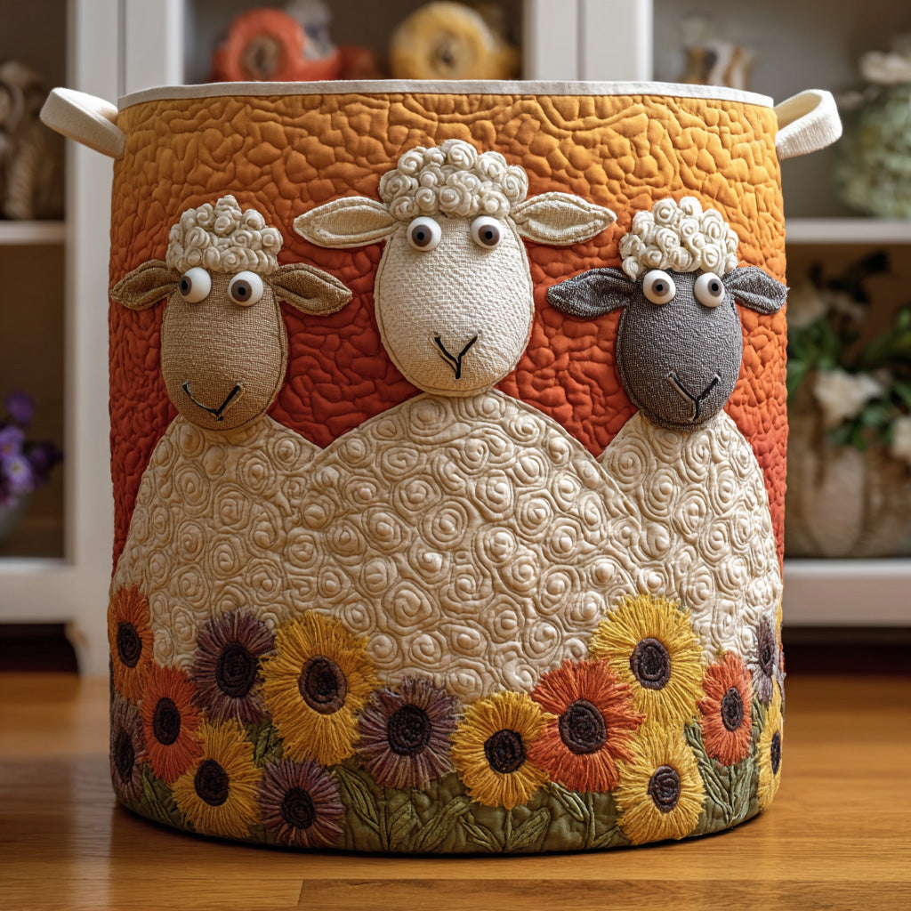 Panier à linge matelassé – Petit mouton – vue 1